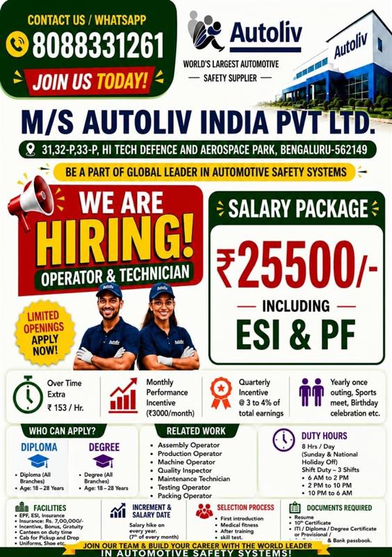 Autoliv India — Operator & Technician